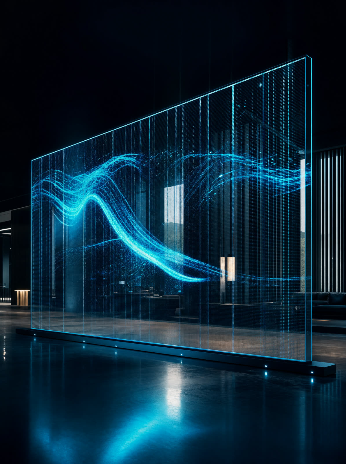 Transparente LED-Wand